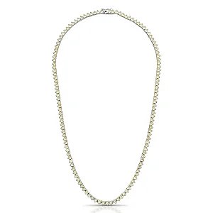 Colar Riviera Amarelo Claro com Zircônias Redondas Ródio Semijoia