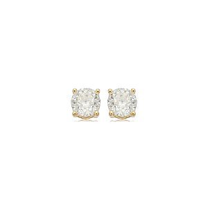 Brinco ponto de luz moissanite 10 mm ouro prata 925